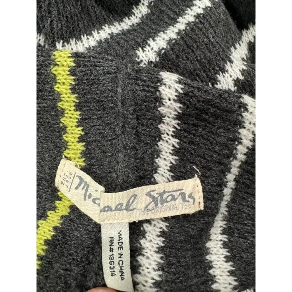 Michael Stars Gray/White/Yellow Infinity Scarf - EUC!